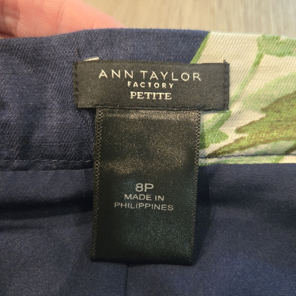 Ann Taylor Linen Blend Tropical Leaf Lined Skirt Womens Size 8 Petite - Picture 4 of 8